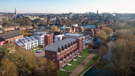 Aerial image Oak Street residential development Norwich